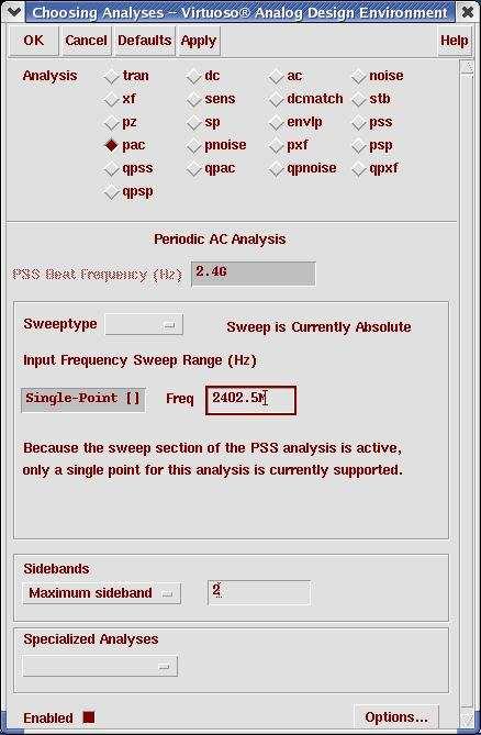 Action4-9: In the Choosing Analyses window, select the pac button in the Analysis field of the window.