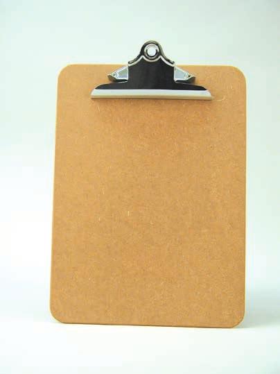 Archboards Masonite board, designed for two-hole top punched documents, stainless steel top