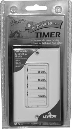 included 0-1 Hour 2 Minute Aeroflo CT100V Digital Timer - Indoor Preset intervals Time controlled auto shut-off for energy savings Red