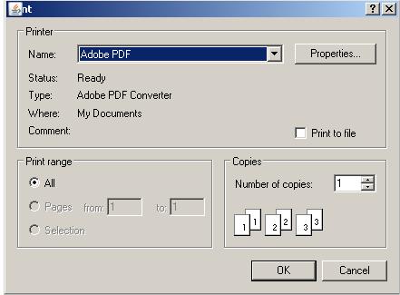 printer from the pull-down, or print to an Adobe PDF format