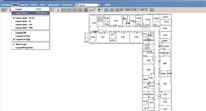 Printing a Floorplan (no color) Prior to printing, from VIEW menu click