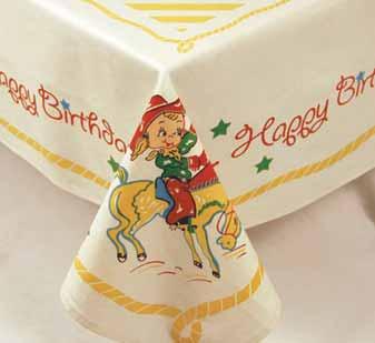 Tablecloth features a Cowgirl and Cowboy in