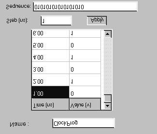 Figure 9-9: Programming the ClockProg pulse to generate 8 active edges (FpgaLutDreg.sch) At each active edge, the shift register is fed by a new value presented sequentially at input DataProg.