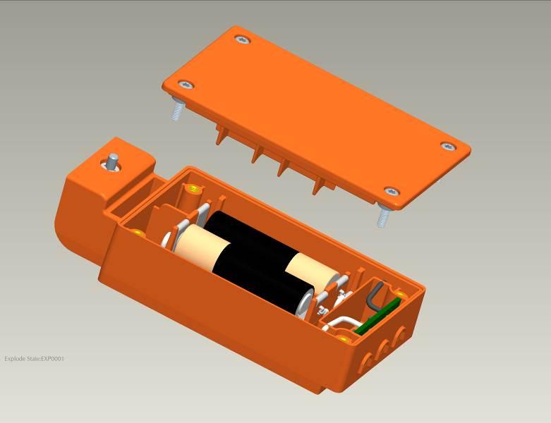 Figure 3: Separated Alkaline Battery Pack When reinserting the lid onto the outer housing, make sure that the lid aligns with the outer housing and