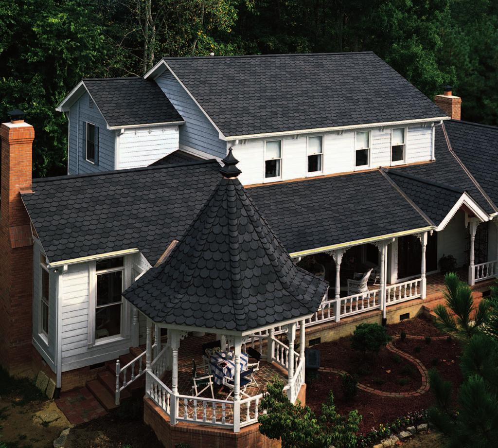Shown in Black Pearl For an extra finishing touch, CertainTeed offers Shangle Ridge, an added accessory for capping hips