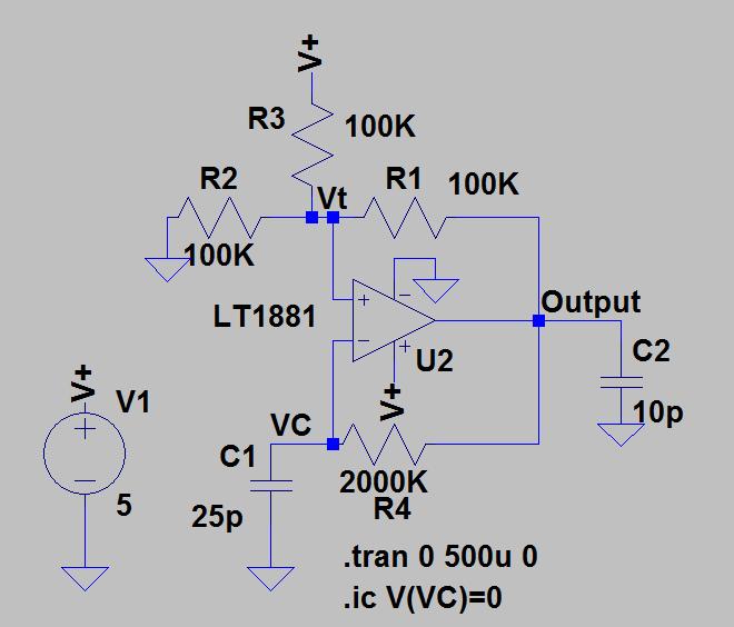 OP AMP COMPARATOR WITH HYSTERESIS RC