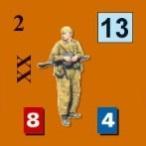 Unit size symbol allows for easy counter identification: Unit Size Division (-D) XX Brigade (-BR) X Regiment (-R) III