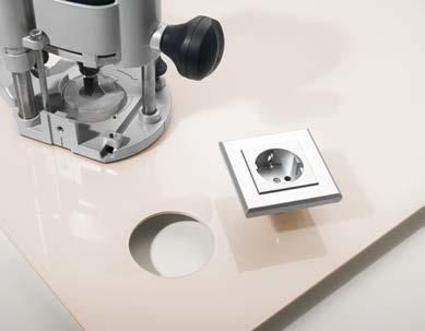 Exact recesses for electrical elements such as sockets can be measured and cut out virtually just before installation.