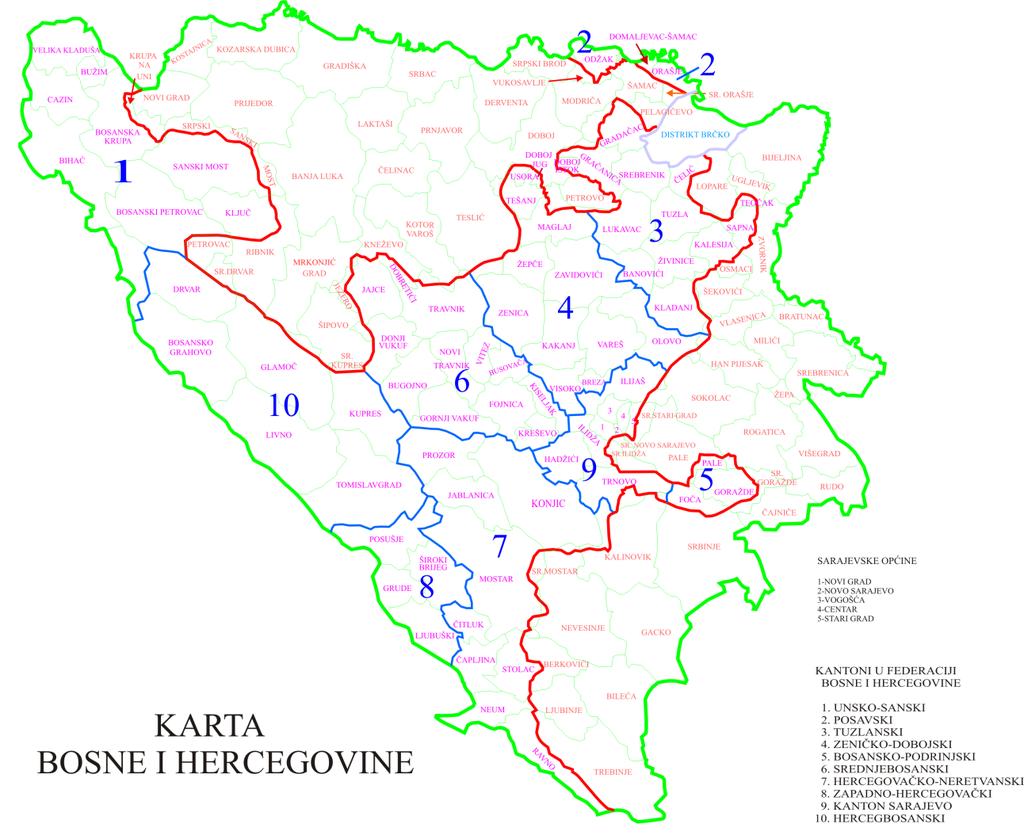 Administrative division of BiH, Study on technology for production of cartographic documentation for 2011 census, 2007. 110.
