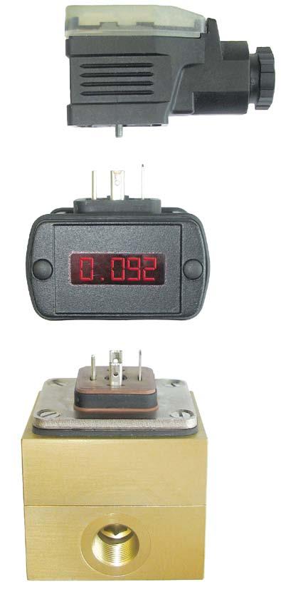 Technical data Signal input Pulse signal from flow sensor Programming Via buttons, data retention on power off Display Four-digit LED display, red, 7. mm high Power supply 19... VDC, optional.
