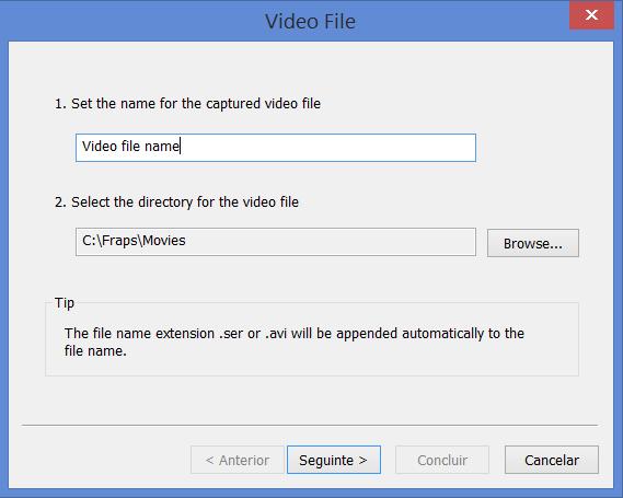 Browse the directory for the video file on 2.