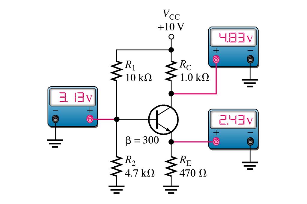 Troubleshooting Shown is a typical voltage divider circuit with correct voltage readings.