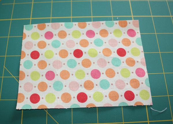4. Cut one 3" by Width of Fabric (WOF) piece of Multi Sweet Dots Cotton Cut one 3 1/2" by