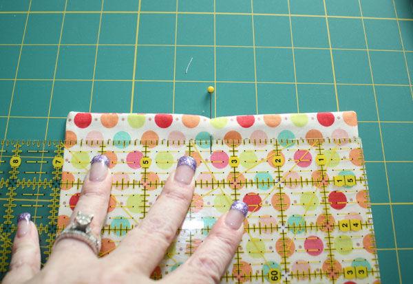 40. Measure to the center of the pocket (should be about 3 1/2") and place a pin in the top to mark the center. 41.
