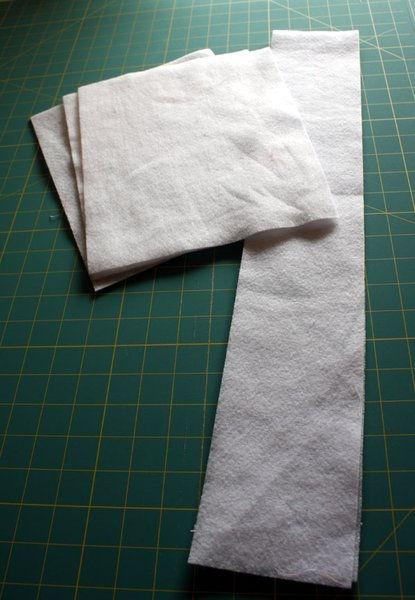 8. Cut one 9" by 11" piece of interfacing Cut one 4 1/2" by 7 1/2" piece of