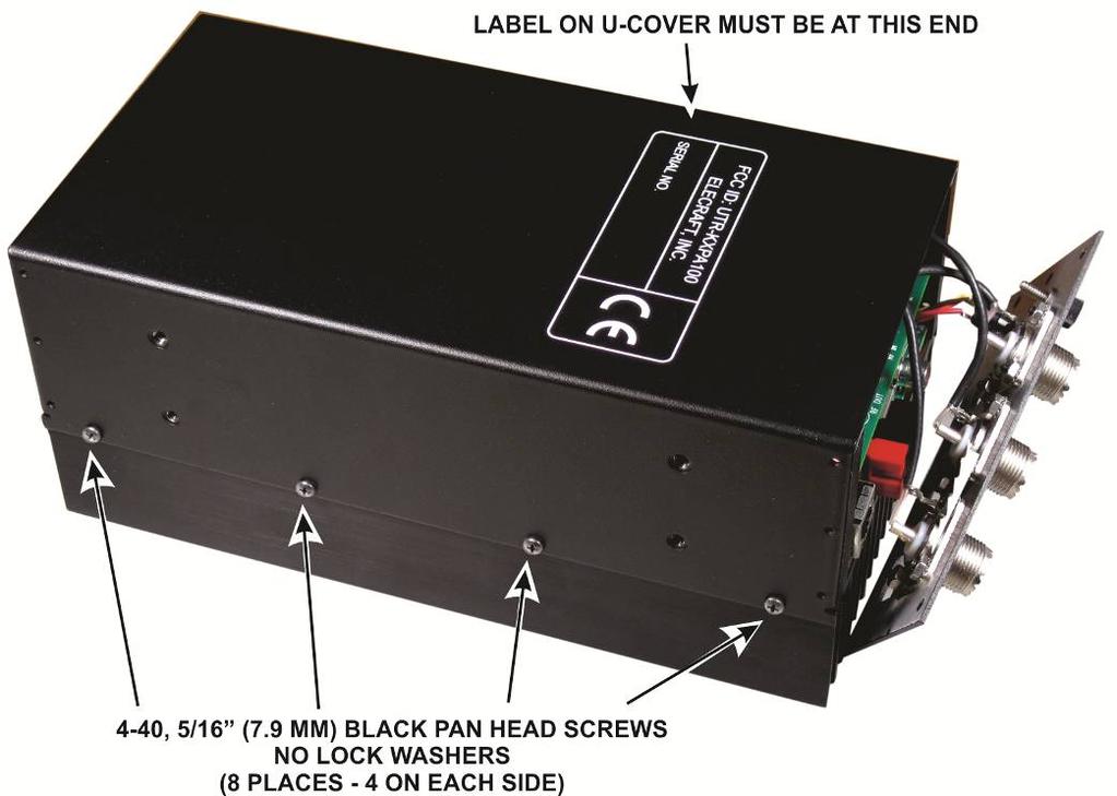 Place the U-Cover over the amplifier pc boards as shown in Figure 19.