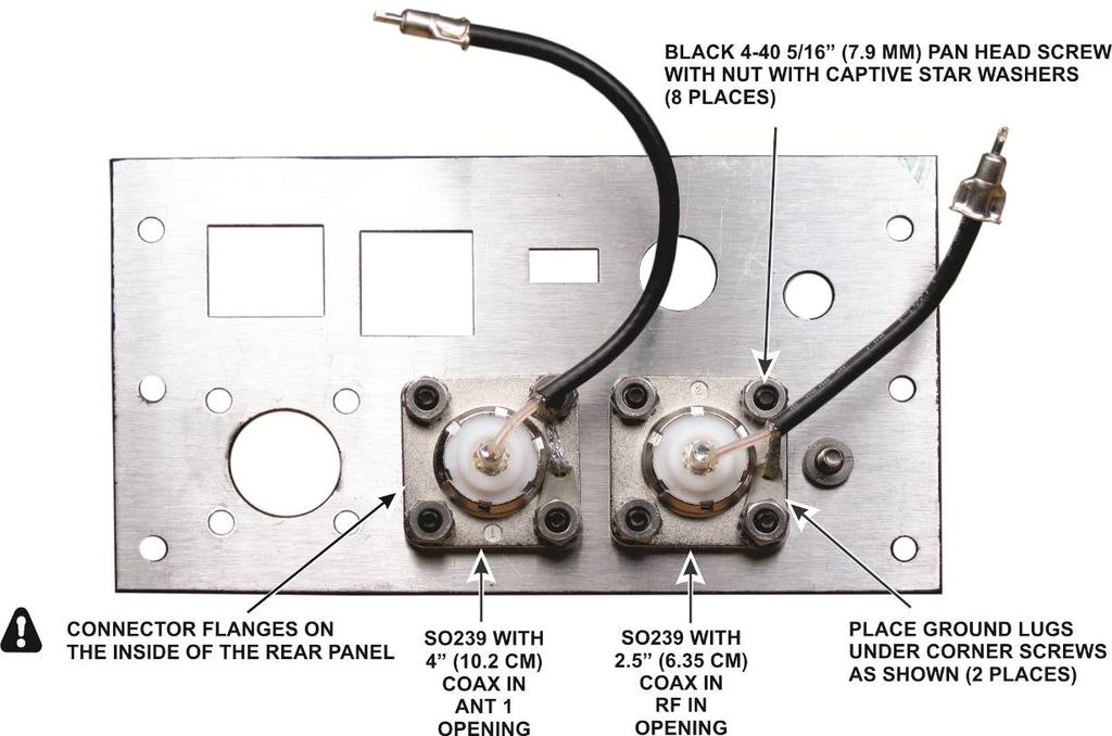 Figure 3. Removing Masking Tape from the Rear Panel. Install SO239 connectors in the ANT1 and RF IN openings in the rear panel as shown in Figure 4.