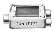 UNILETS for use with Threaded Rigid Metal Conduit and IMC. FS Box 2.00, FD Box 2.69.
