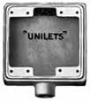 UNILETS for use with Threaded Rigid Metal Conduit and IMC. Furnished with Internal Ground Screw. FS Box () 2.