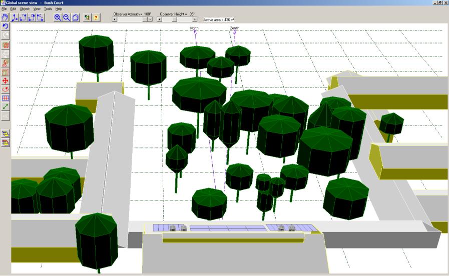 Photographs were also taken of the trees and the Bush Court area to assist in the modelling of the trees foliage to obtain a close representation of the area.