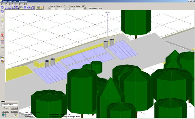 of actual shading on the array, it was possible to fine tune the positioning of tress which directly affect the array. 9.
