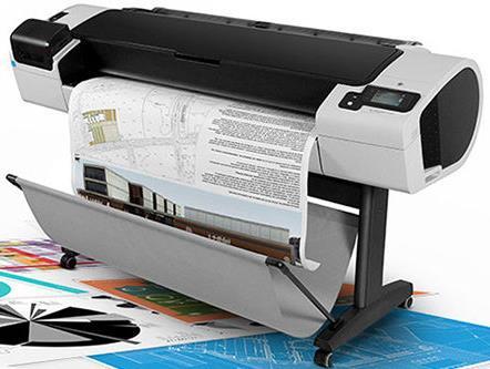 CED plotters A HP DesignJet T1300 Postscript eprinter wide-format inkjet printer (top) A Canon imageprograf ipf825 wide-format inkjet printer