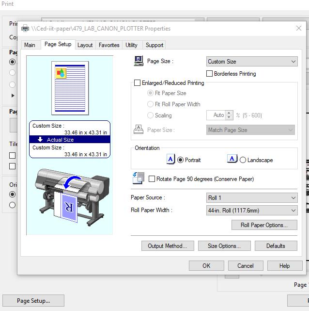 SELECT PROPERTIES - PAGE SETUP 7) Rotation, print roll & custom size FILE-PRINT-