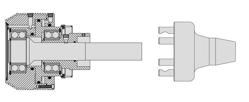 5C PNEUMATIC COLLET CLOSER FOR MANUAL LATHES & GRINDERS Cooling fins dissipate heat, resulting in longer bearing life.
