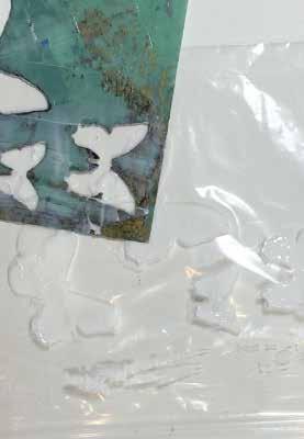 Deconstructed Stencils Using a cheap sandwich bag, you can either stencil paint or soft
