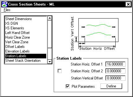 GEOPAK Elevation Labels allows you to control the elevation label locations, increment and plot parameters. Station Labels allows you to control the station label locations and plot parameters.