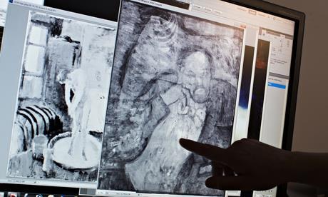 ofpablo Picasso's first masterpieces, The Blue Room, using advances in infrared imagery to reveal