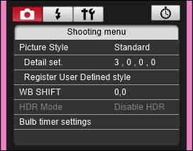 Setting the Bulb Timer 5DS/5DS R 5D Mk IV 6D Mk II 7D Mk II 80D 77D You can preset the bulb exposure s exposure time.