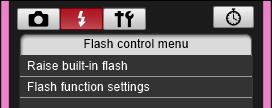 5 Click [Flash function settings]. Flash control menu 6 The [Flash function settings] window appears. Displayed contents may differ depending on the connected camera.