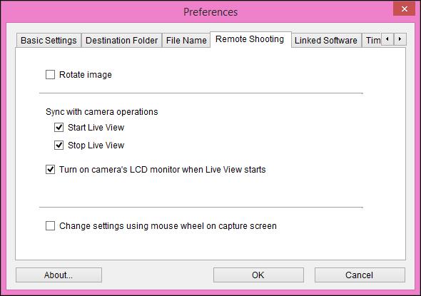 (If [Do not modify (Download )] is selected, images are saved with the file name set in the camera.) You can also customize the naming rule for files by clicking the [Customize] button.