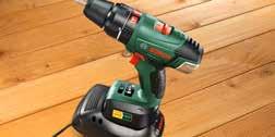 It has optimum power for every application thanks to its 20+2 torque settings. The maximum drilling diameters are 35 millimetres in wood, and 12 millimetres in concrete.