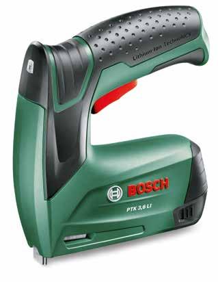60 Bosch Power Tools for DIY Cordless tackers Easy stapling anytime and anywhere. The Bosch PTK 3.