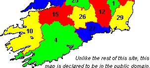 3. (5 points total, -1 pt each error, but not negative) CNSTRAINT GRAPH CNSTRUCTIN. You are a map-coloring robot assigned to color this map of southern Ireland counties.