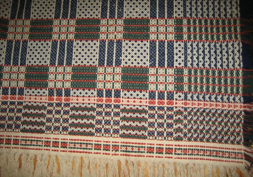 Photo 3 - Window Coverlet - Lancaster Auction All seven coverlets were woven with a border on two sides and on the bottom.