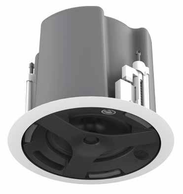 7V/1V and 8Ω Operation Patented Safety First Mounting System Enables Installation without Drill or Screwdriver Improved Waveguide Provides up to 11 Dispersion Ported Enclosure Provides Enhanced