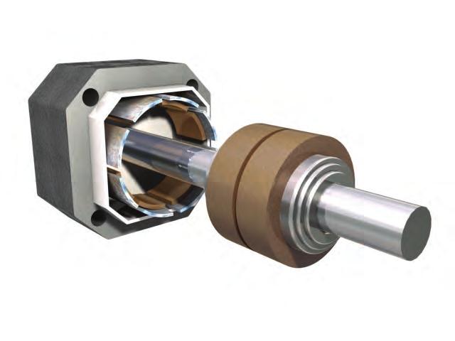 The stepper motor has a permanent magnet rotating shaft, called a rotor.