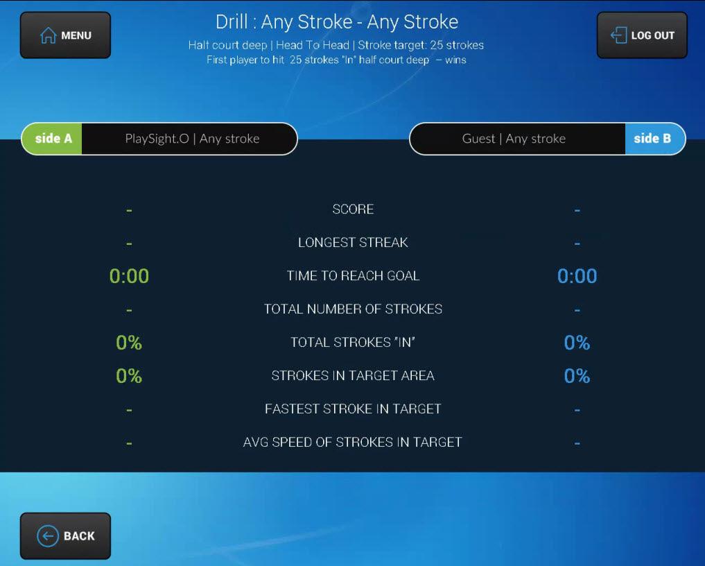 Stroke The next SmartCourt drill goal is to select a stroke target. For quick drills, it is ideal to start with 10-15 (especially if the difficulty is set to medium or hard).