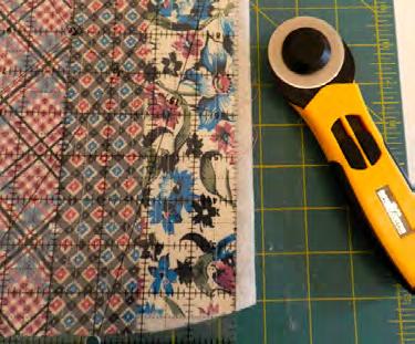 After quilting, trim the fabric/batting unit to measure 40 x 26.