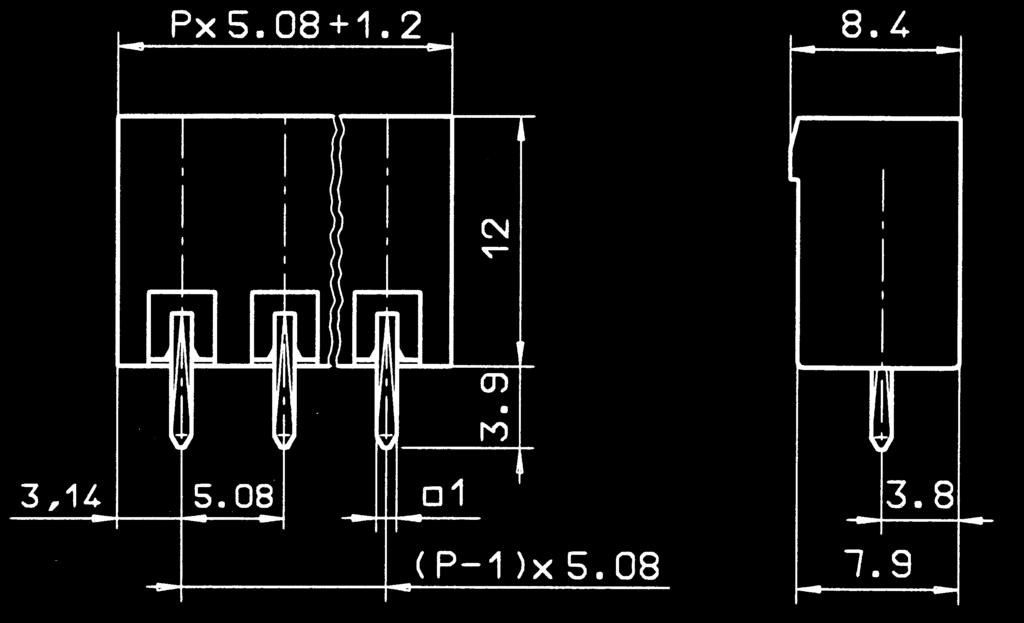 P.C. board plug-in connectors Header STL 9/ /5,08-V-G vertical STL 9/ /5,08-H-G horizontal 5,08 mm Rating 5,08 1, 0 V 0 V 15 A A (T) 4,00 kv 3 - C / +105 C (Ral ) 2 0.1 3 1.1 4 2.1 5 3.1 6 4.1 7 5.