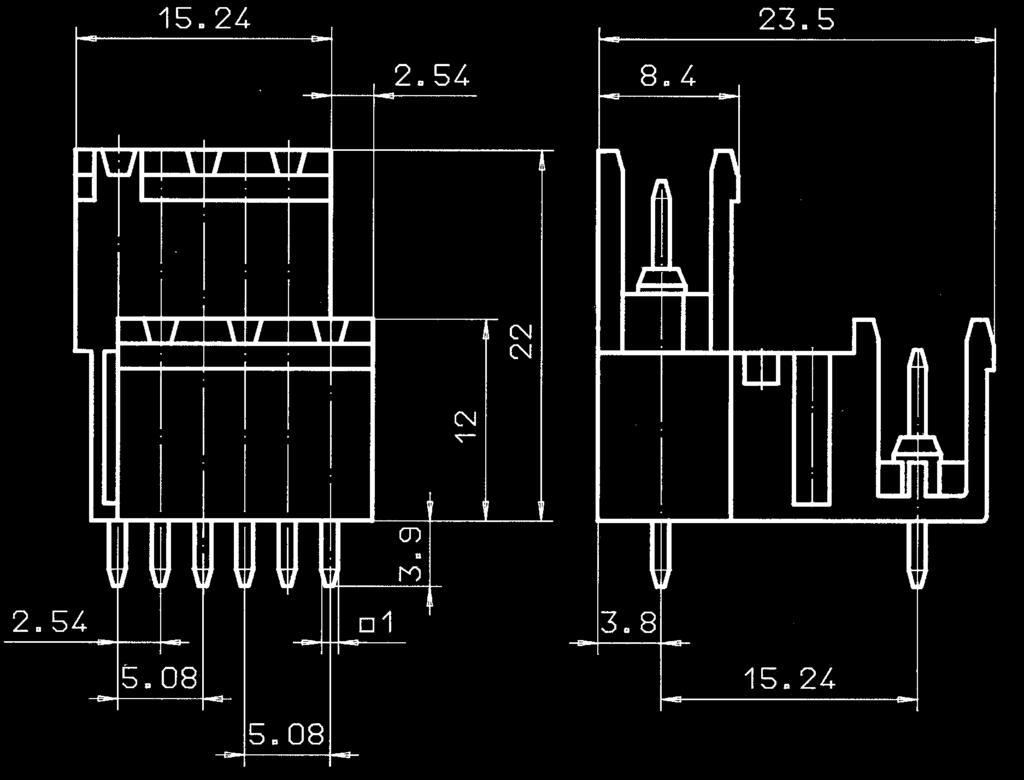 P.C. board plug-in connectors Header STL 970/ /5,08-V-G vertical STL 970/ /5,08-H-G horizontal 5,08 mm Rating 5,08 1, 0 V 0 V 15 A A (T)