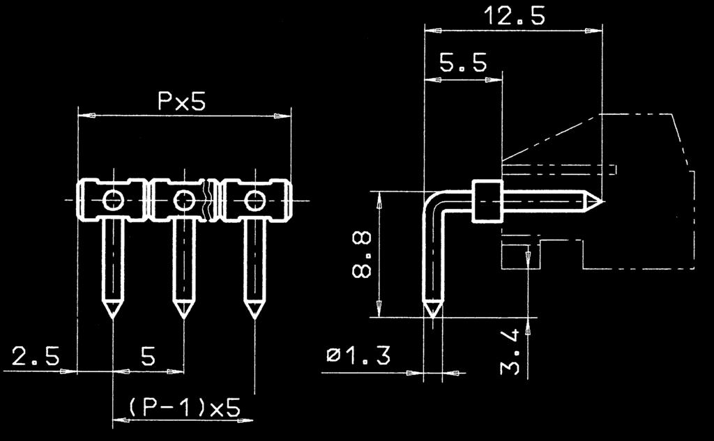 P.C. board plug-in connectors Header STL 1/ /5,00-H horizontal STL 0/ /5,08-V vertical 5,00 mm 5,08 mm Rating 5,00 0 V 0 V 10 A 10 A (T55) 4,00