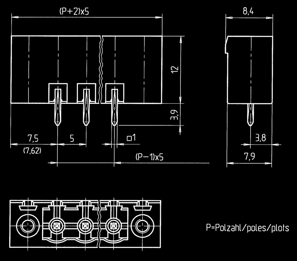 P.C. board plug-in connectors Header STL 9/ /5,00-V-F vertical CONTA-CON STL 9/ /5,00-H-F horizontal 5,00 mm Rating Coding 5,00