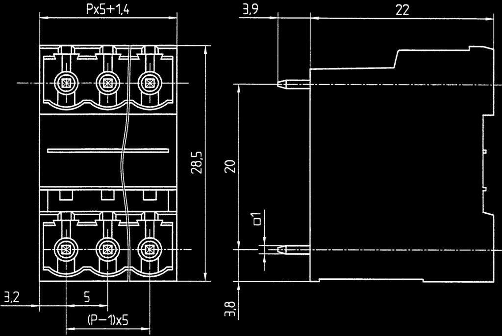 P.C. board plug-in connectors Header STL 9/ /5,00-V-G vertical STL 9/ /5,00-H-G horizontal 5,00 mm Rating Coding 5,00 1, 0 V 0 V 15 A A (T) 4,00 kv 3 - C /