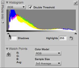 Note: When you turn on the Double Threshold option, the entire image will become neutral gray.
