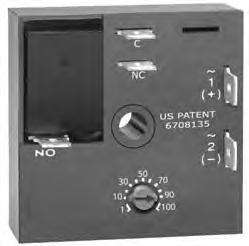 Timer - Recycling V = Voltage C = Common, Transfer Contact NO = Normally Open NC = Normally Closed A knob is supplied for adjustable units, or RT terminals 4 & 5 for external adjust.