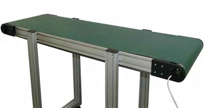 Conveyor with motorized drum Applications Conveyor with motorized drum Compact conveyor for flat
